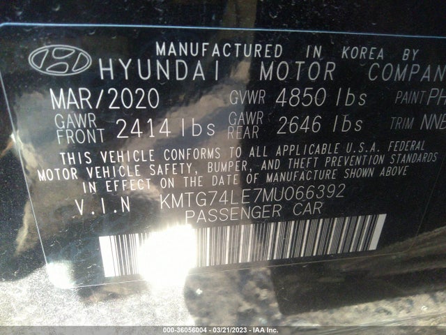 2021 Genesis G70, VIN: KMTG74LE7MU066392