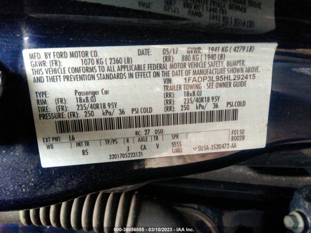 1FADP3L95HL292415 Ford FOCUS ST