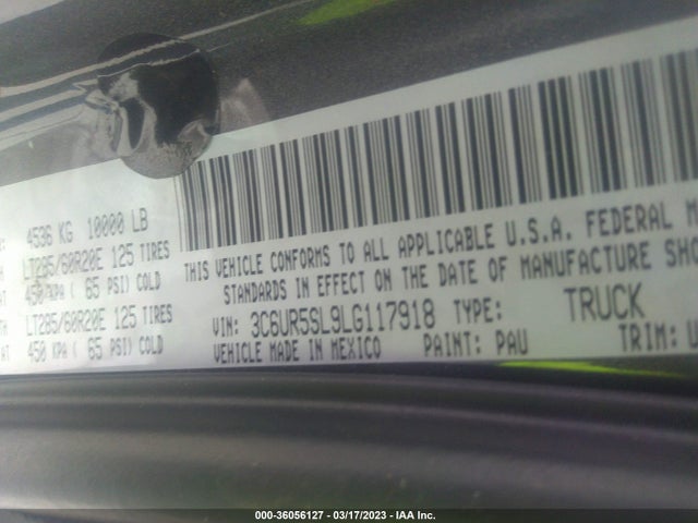 3C6UR5SL9LG117918 RAM 2500 Limited