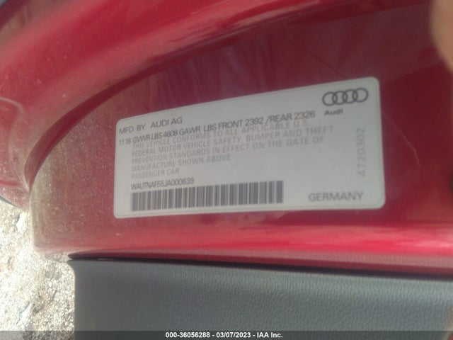 WAUTNAF55JA000639 Audi A5 Coupe Premium Plus