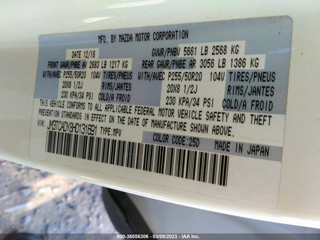 2017 Mazda CX-9, VIN: JM3TCADY8H0131691