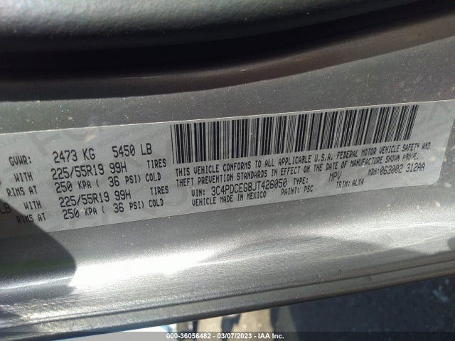 Dodge JOURNEY GT 2018 3C4PDCEG8JT426050 Image 10