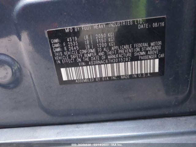 4S3BNAC67H3015282 Subaru Legacy Premium