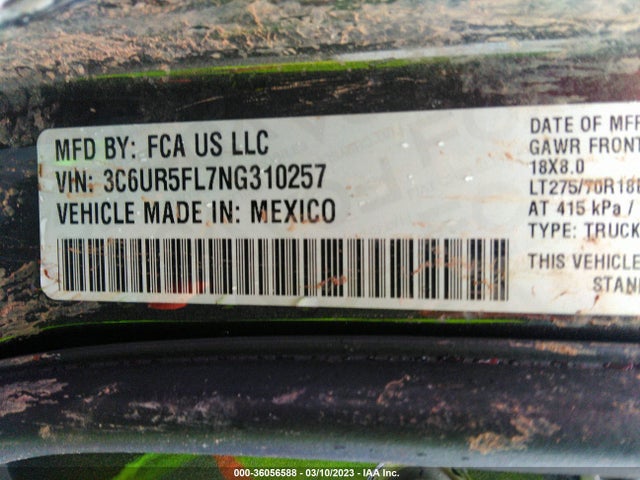RAM 2500 Laramie 2022 3C6UR5FL7NG310257 Image 9