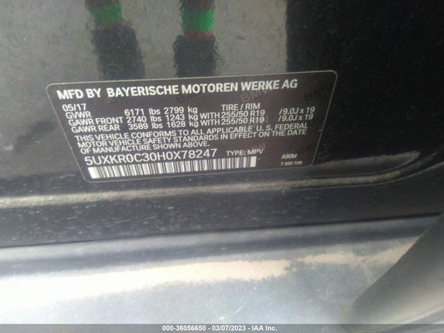 BMW X5 Xdrive35i 2017 5UXKR0C30H0X78247 Image 11
