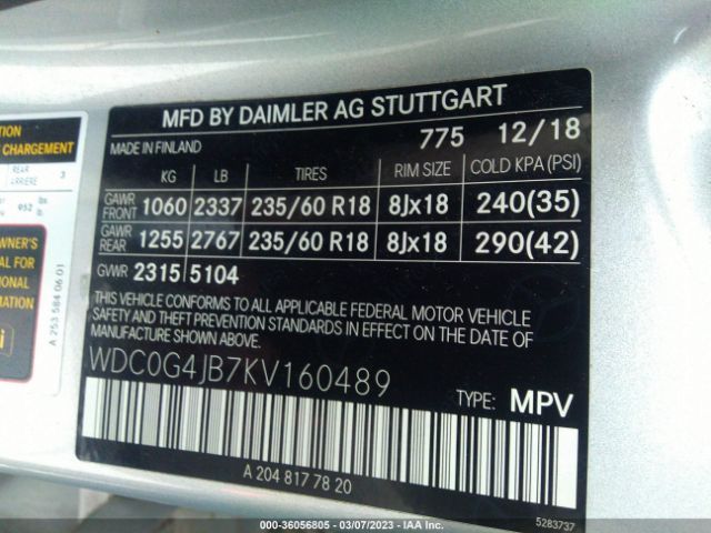 WDC0G4JB7KV160489 Mercedes-Benz Glc Glc 300