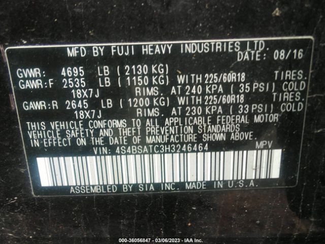 4S4BSATC3H3246464 Subaru Outback Touring