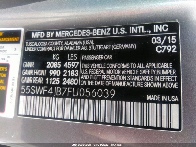 55SWF4JB7FU056039 Mercedes-Benz C-class C 300
