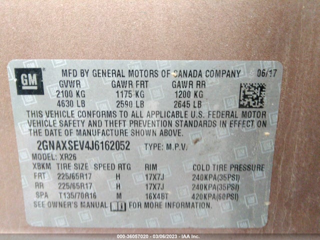 Chevrolet EQUINOX LT 2018 2GNAXSEV4J6162052 Image 9