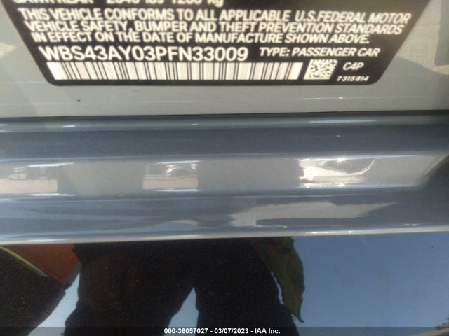 2023 BMW M3, VIN: WBS43AY03PFN33009