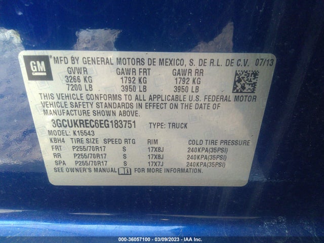 Chevrolet Silverado 1500 Lt 2014 3GCUKREC6EG183751 Image 10