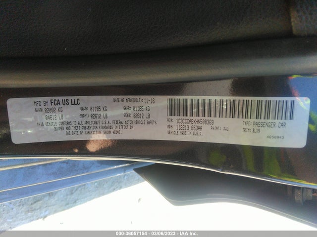 Chrysler 200 Limited Platinum 2017 1C3CCCABXHN508369 Image 9