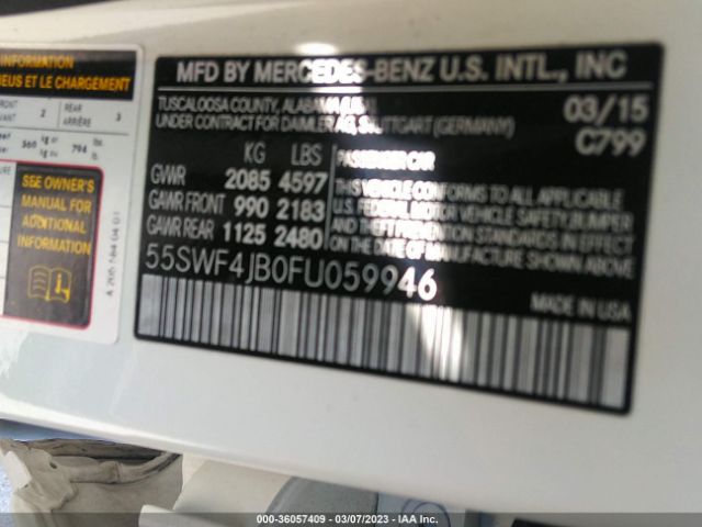 55SWF4JB0FU059946 Mercedes-Benz C-class C 300