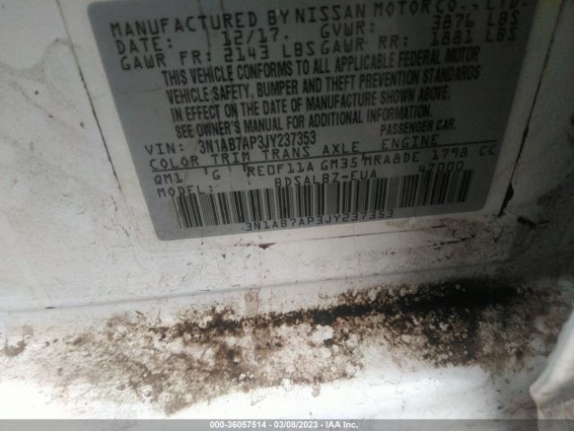 3N1AB7AP3JY237353 Nissan SENTRA S