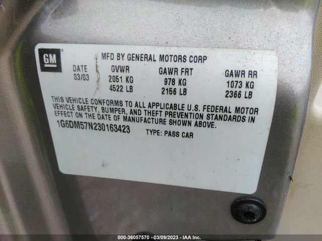 1G6DM57N230163423 Cadillac CTS