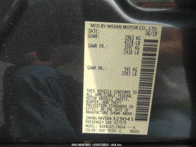 1N4BL4BV5KN329045 Nissan Altima 2.5 S