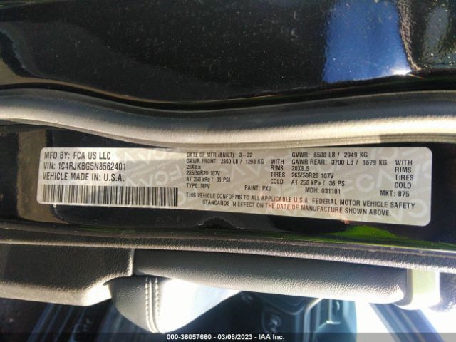 1C4RJKBG5N8562401 Jeep Grand Cherokee L Limited