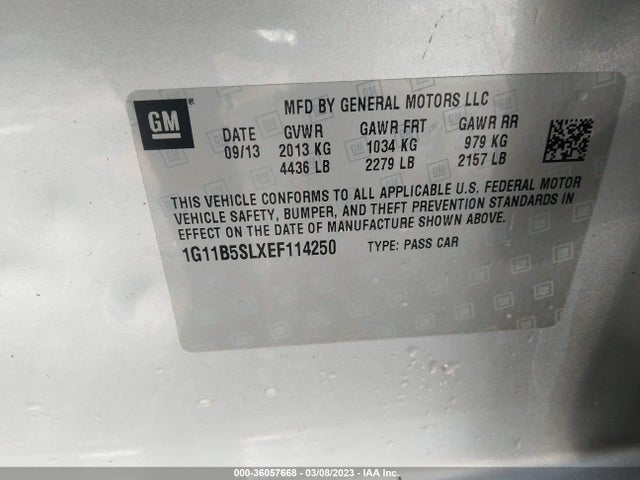 Chevrolet MALIBU LS 2014 1G11B5SLXEF114250 Image 10