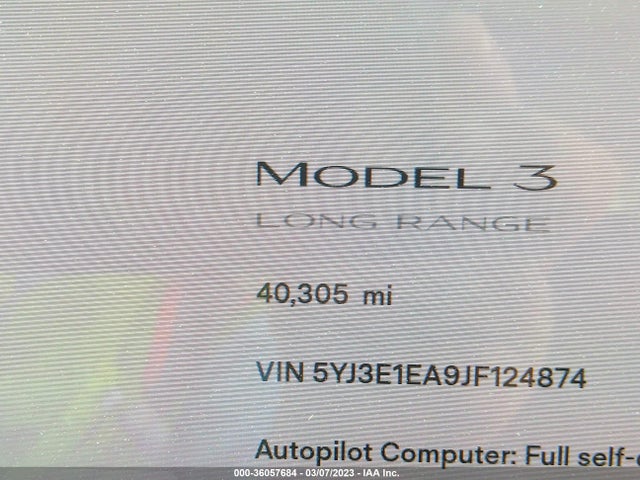 Tesla Model 3 Range Battery 2018 5YJ3E1EA9JF124874 Image 9