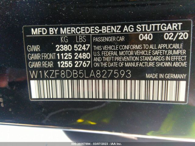 W1KZF8DB5LA827593 Mercedes-Benz E-class E 350