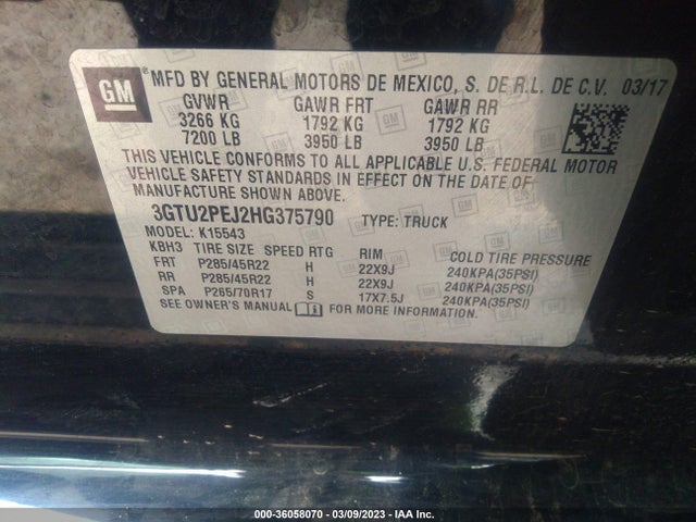 GMC Sierra 1500 Denali 2017 3GTU2PEJ2HG375790 Image 9