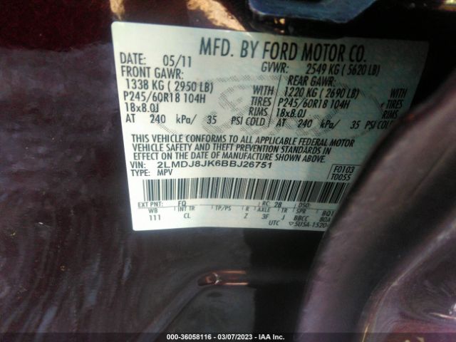 2LMDJ8JK6BBJ26751 Lincoln MKX