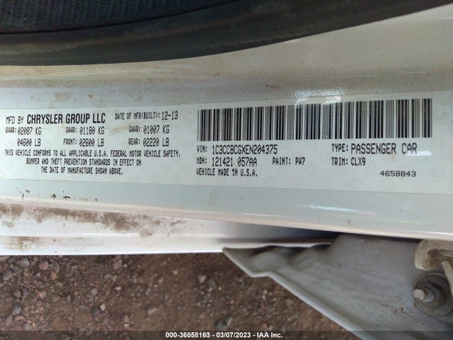 Chrysler 200 Limited 2014 1C3CCBCGXEN204375 Image 11