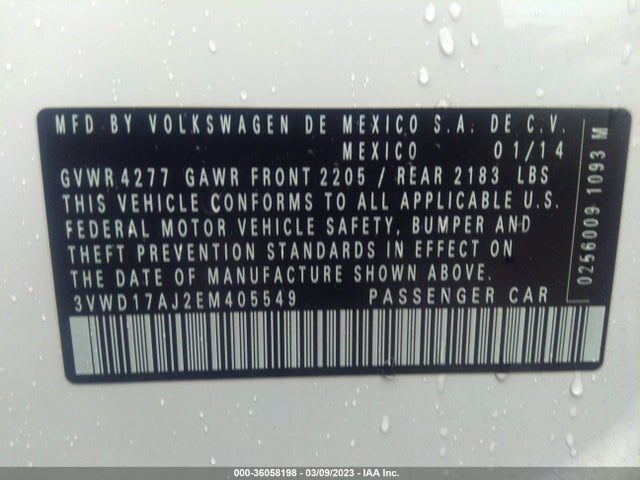 3VWD17AJ2EM405549 Volkswagen Jetta Sedan Se