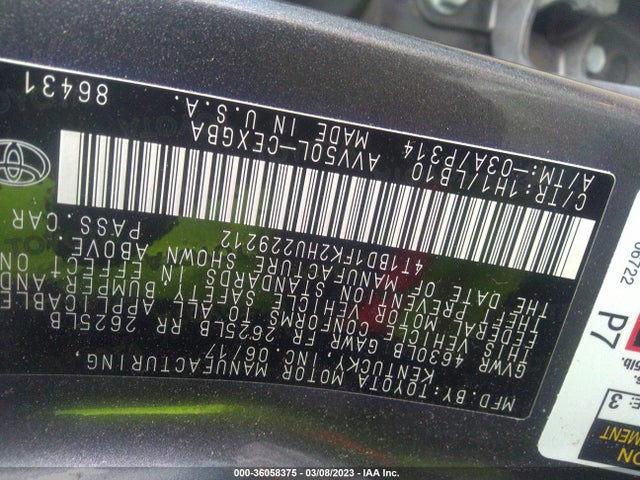 2017 Toyota Camry, VIN: 4T1BD1FK2HU229212