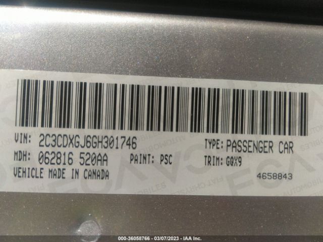 2C3CDXGJ6GH301746 Dodge Charger R/t Scat Pack