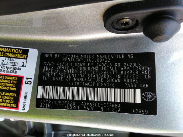 Toyota CAMRY LE 2023 4T1R11AK3PU095176 Image 10