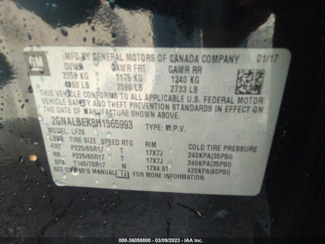 Chevrolet EQUINOX LS 2017 2GNALBEK8H1565993 Image 9