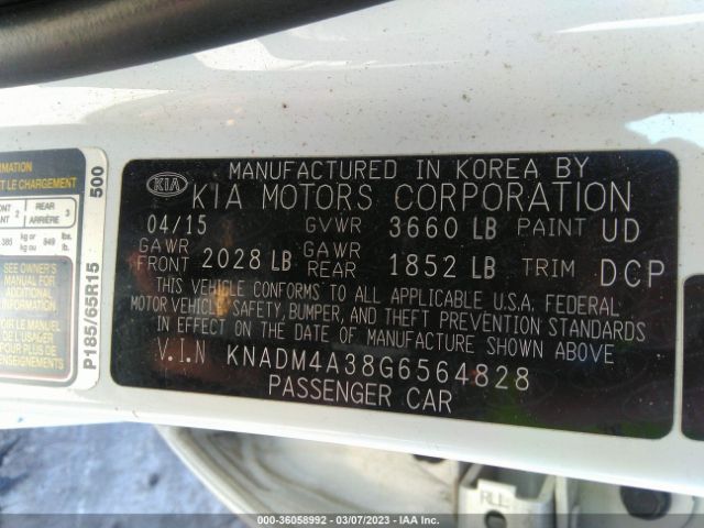 KNADM4A38G6564828 KIA RIO LX