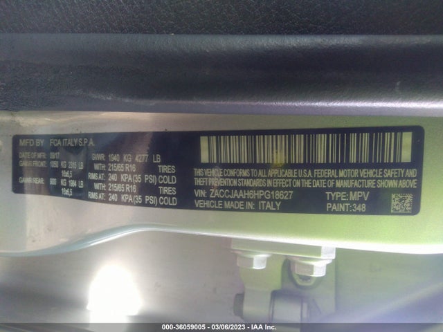 Jeep Renegade Sport 2017 ZACCJAAH6HPG18627 Image 10
