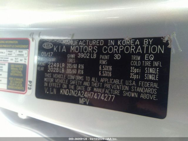 KNDJN2A24H7474277 KIA Soul Base
