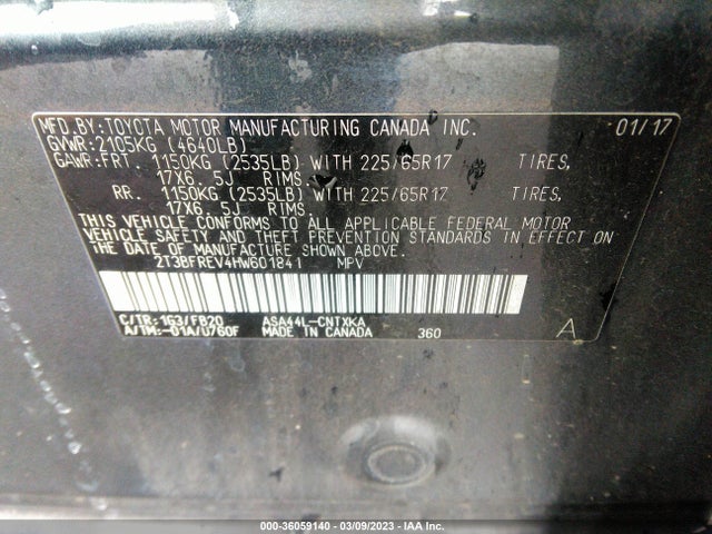 Toyota RAV4 LE 2017 2T3BFREV4HW601841 Image 9