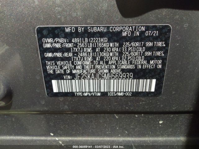JF2SKAJC9MH569939 Subaru Forester Premium