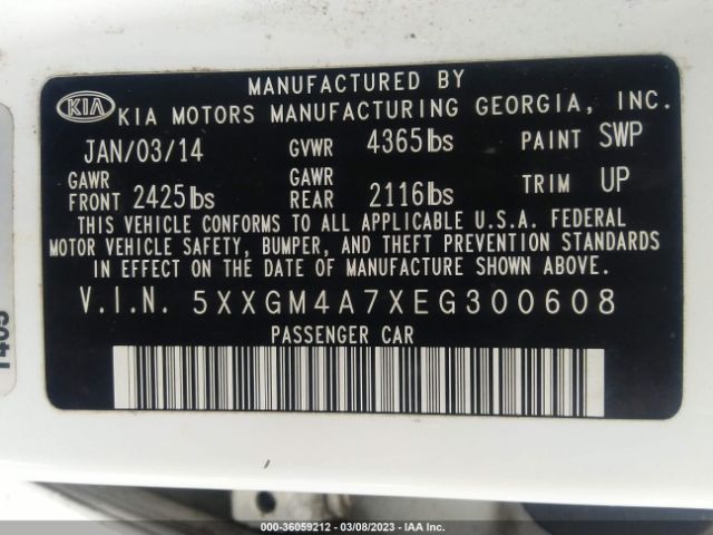 5XXGM4A7XEG300608 KIA Optima Lx