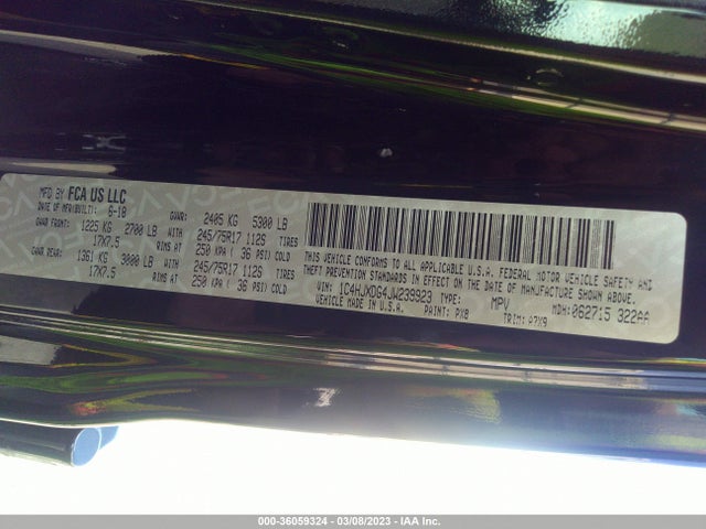 1C4HJXDG4JW239923 Jeep Wrangler Unlimited Sport S