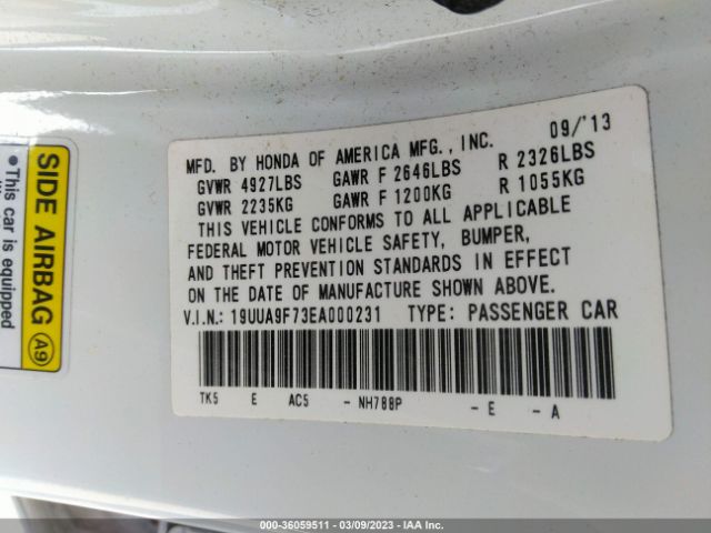 19UUA9F73EA000231 Acura Tl Advance