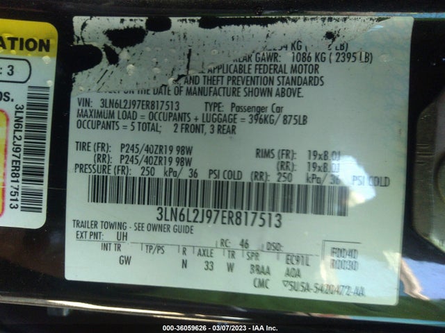 Lincoln MKZ 2014 3LN6L2J97ER817513 Image 10