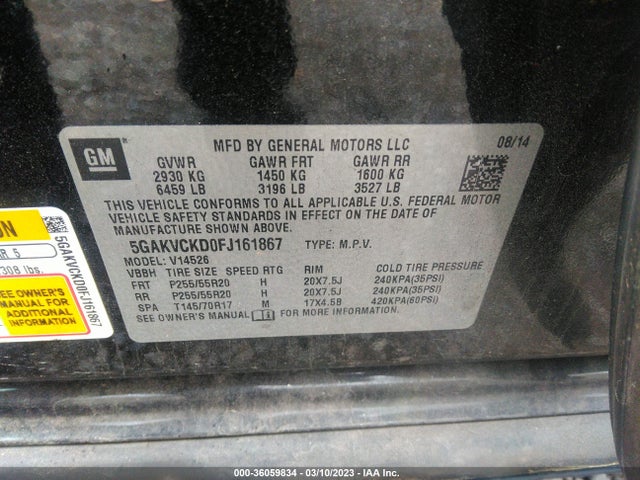 2015 Buick Enclave, VIN: 5GAKVCKD0FJ161867