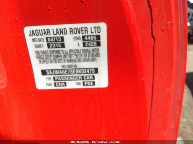 2014 Jaguar F-TYPE, VIN: SAJWA6E78E8K02479