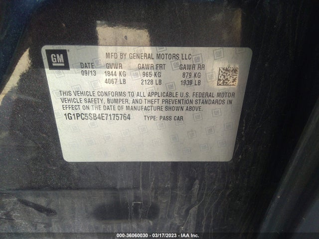 Chevrolet CRUZE LS 2014 1G1PL5SB4E7175764 Image 9