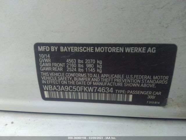 WBA3A9C50FKW74634 BMW 3 Series 335i