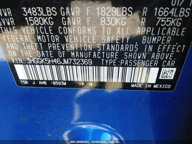 Honda FIT LX 2018 3HGGK5H46JM732369 Image 9