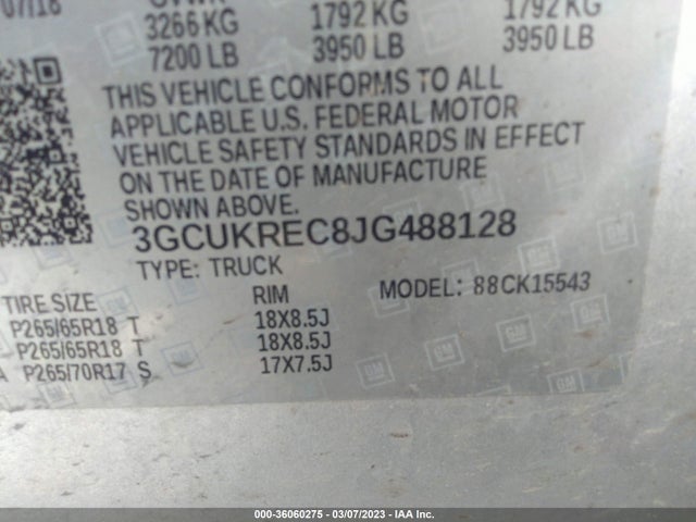 Chevrolet Silverado 1500 Lt 2018 3GCUKREC8JG488128 Image 10