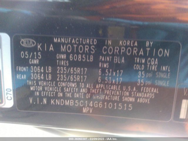 KNDMB5C14G6101515 KIA SEDONA LX