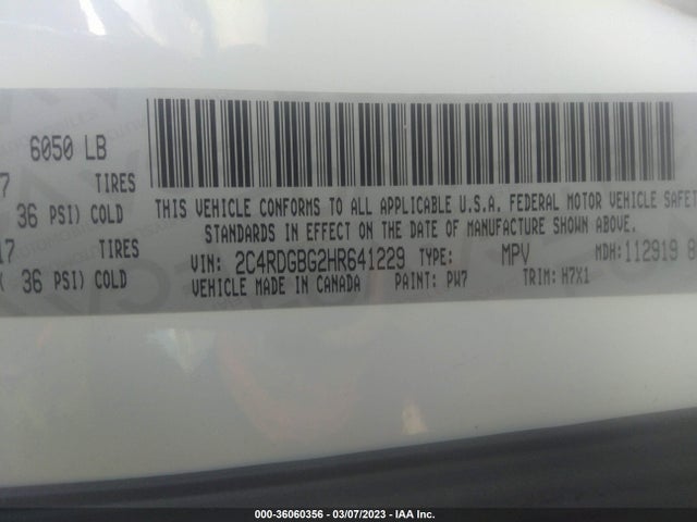 Dodge Grand Caravan Se 2017 2C4RDGBG2HR641229 Image 9