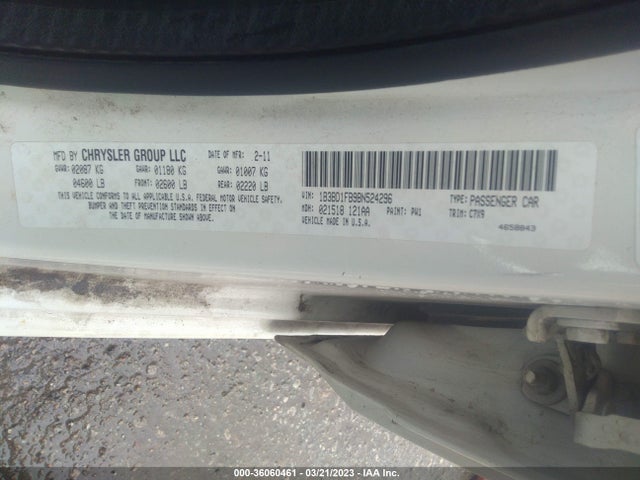 Dodge Avenger Mainstreet 2011 1B3BD1FB9BN524296 Image 9